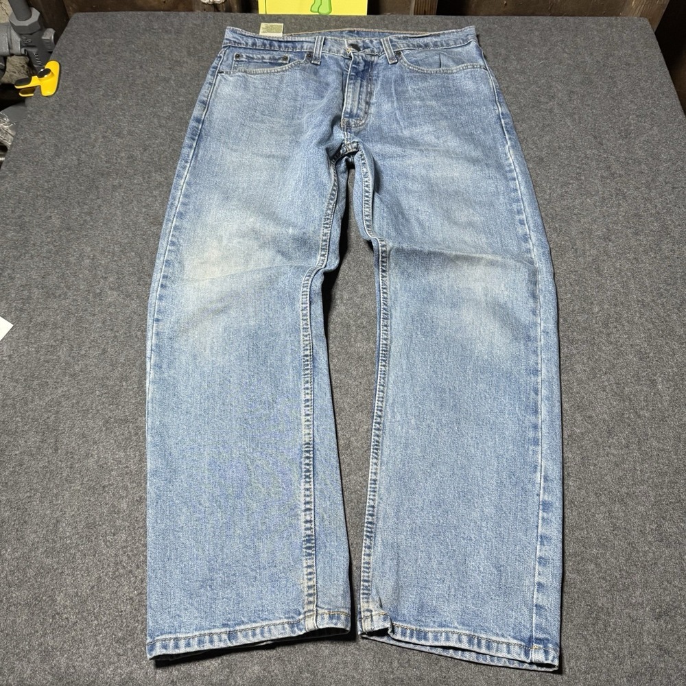 Levis 505 Regular Fit Straight Leg Blue Denim‎ Jeans Mens 34x29 (34x28) Mud Wash